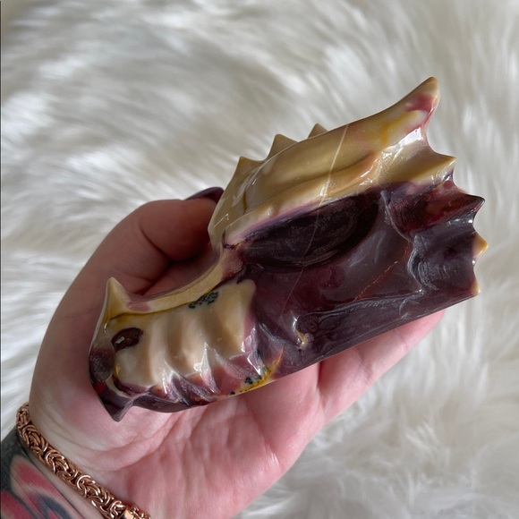 Mookite Jasper Crystal Dragon Skull Head - Picture 7 of 8
